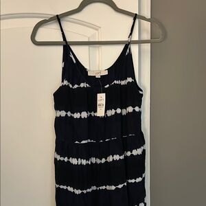 LOFT Tie-Dye Navy and White Dress
